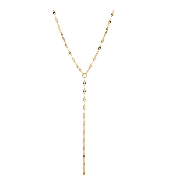 Jewelry - 18k Gold PVD Y Lariat Necklace – Hypoallergenic, Tarnish & Water-Resistant Piece